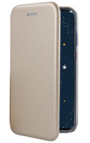 Луксозен кожен калъф тефтер ултра тънък Wallet FLEXI и стойка за Huawei P30 Lite MAR-LX1 златист 